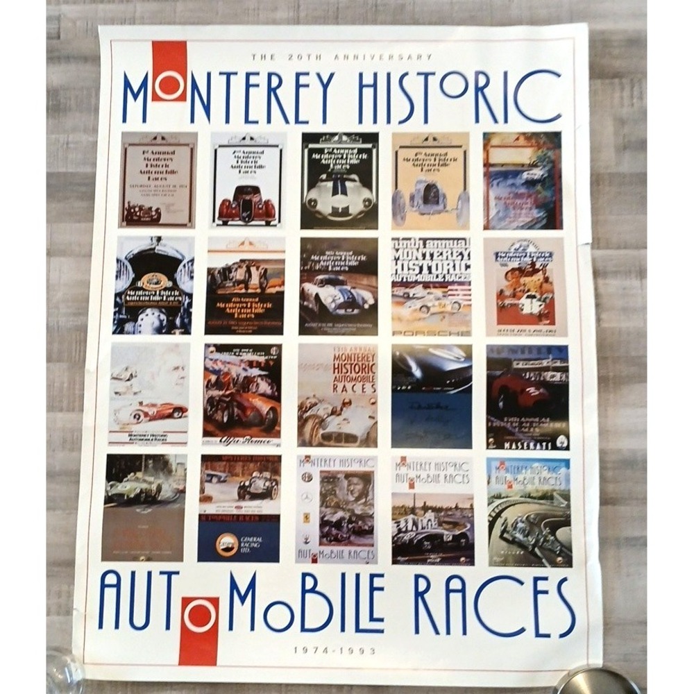 20th Annual Monterey Historic Automobile Races Poster VTG HSR